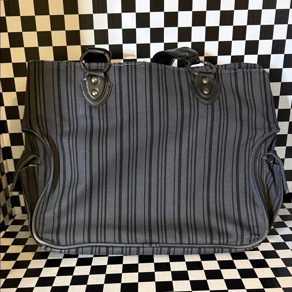 Vintage Black and Gray Laptop Bag , Padded divided compartment